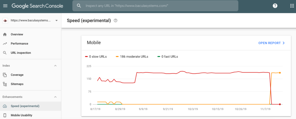 google page speed metrics in search console