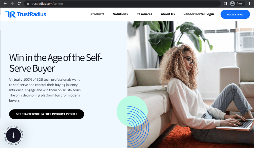 trustradius for vendors landing page